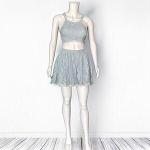 *Host pick* VINTAGE Free People Light Blue lace matching set size 2